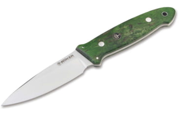 Image of Boker Solingen Cub Fixed Blade Knife, 3.78in, N690, Curly Birch Wood Green Handle, 128661