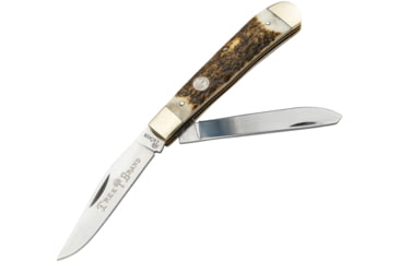 Image of Boker Traditional Series 2.0 Trapper Folding Knife, 4.13in Closed, Mirror D2 Tool Steel, Clip/Spey Blades, Stag Handle, 110833ST