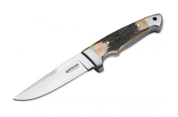 Image of Boker USA Boker Vollintegral 2.0 Stag Fixed Blade Knife,4.6in 440C Steel Blade,Stag Brown Handle 121586