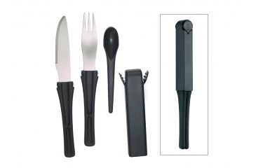 Image of Boker USA Plus SnacPac Travel Set,Spoon,Steel Fork,Knife,Salt/Pepper Shakers 03BO800