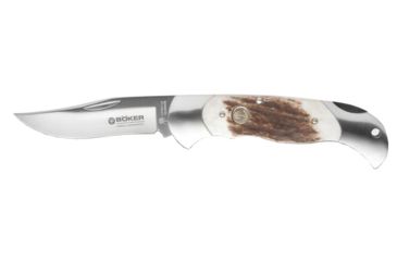 Image of Boker USA Stag Lock Blade Folding Knife, 3 1/8in 440C SS Blade, Silver, 112004ST
