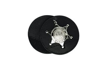 Image of Boston Leather 3 1/2in Round Badge Holder, Swi - 5889-1