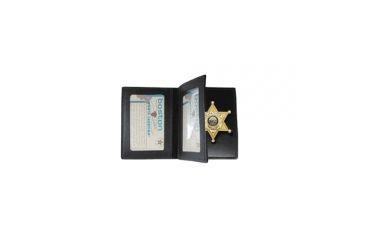 Image of Boston Leather Book Style Badge Casewith 2 Id So - 122-S-000