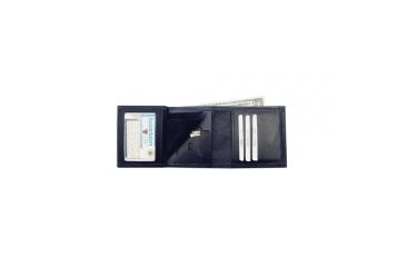 Image of Boston Leather Tri Fold Wallet Badge &amp;i.d. &amp; - 375-S-5051