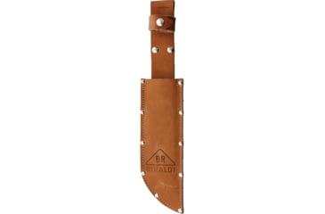 Image of BR Rinaldi Hunter's Knife, 12.5in Overall, 7.75in, Natural Finish Spring Steel Clip Point Blade, Stacked Leather Handle, Leather Sheath, 240 WITH F240 SHEATH