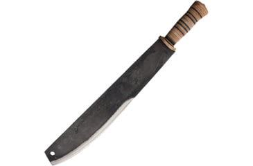 Image of BR Rinaldi 20.75in Machete, 16in, Natural Finish Spring Steel Blade, Stacked Leather Handle, 135