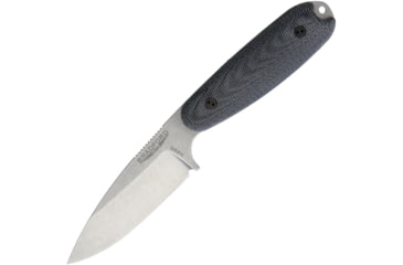Image of Bradford Knives Guardian 3.5 Sabre 3D Fixed Blade Knife, 7.5in Overall, 3.5in Stonewash N690 SS Drop Point, Black Canvas Micarta Handle, Sabre Grind Blade, Brown Leather, Black, 3.5S-101-N690