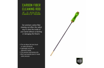 Image of Breakthrough Clean Technologies Carbon Fiber Cleaning Rod with Rotating, Ergonomic Aluminum Handle, 5mm, 39in, BT-CFRR-39