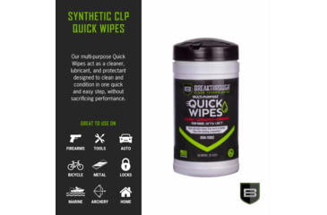 Image of Breakthrough Clean Technologies Synthetic CLP Quick Wipes - 50 Count Canister - 5in x 6in Wipes, 50 Count, BT-CLP-QW-50