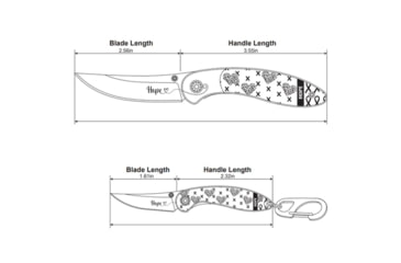 Image of Brighten Blades Love Keychain Folding Knife, 1.6in, 8Cr13MoV Stainless Steel, Clip Point, BB-120