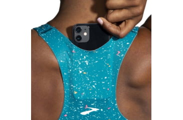 Image of Brooks Drive 3 Pocket Run Bra - Womens, Lagoon Speckle Print, 38AB, 350080464.038AB