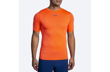 Image of Brooks High Point Short Sleeve T-Shirt - Mens, Bright Orange, Medium, 211475836.030
