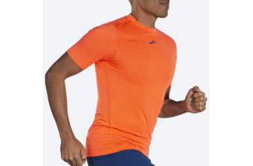 Image of Brooks High Point Short Sleeve T-Shirt - Mens, Bright Orange, Medium, 211475836.030