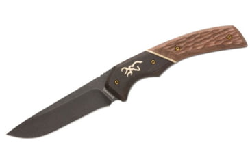 Image of Browning Hunter Fixed Blade Knife, 3.5in, 440-C, Drop Point, Wood Handle, 3220395