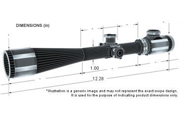 Image of BSA Optics 2.5-8x36 Tactical Weapon Rifle Scope - Dimensions