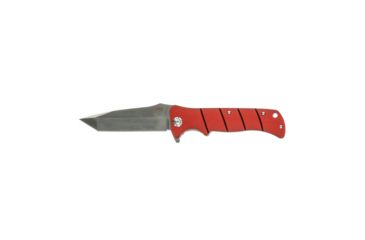 Image of Bubba Blade Sculpin 4in Pocket Knife, Carbon Stainless Steel Blade, Red Handle BB-CL-FK