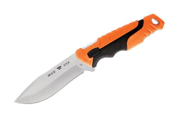 Image of Buck Knives 658 Pursuit Pro Small Knife, 3.75in S35VN Satin Drop Point, Versaflex Orange/Black Handle, 12753