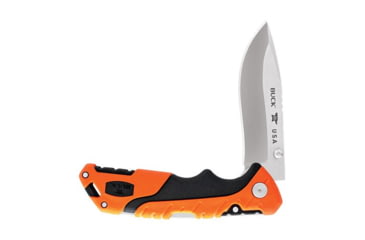 Image of Buck Knives 659 Pursuit Pro Large Folding Knife, 3.6in S35VN Satin Drop Point, Versaflex Orange/Black Handle, 12754