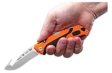 Image of Buck Knives 660 Pursuit Pro Large FoldingKnife, 3.6in S35VN Guthook Satin Blade, Versaflex Orange/Black Handle, 12755