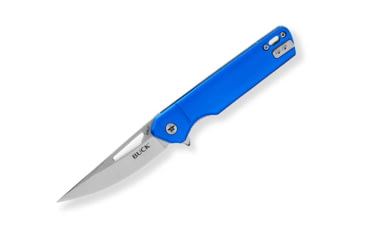 Image of Buck Knives Infusion A/O Folding Knife, 4.63in Closed, 3.25in, 7Cr17MoV, Satin Drop Point Blade, Blue Anodized Aluminum Handle, 13547