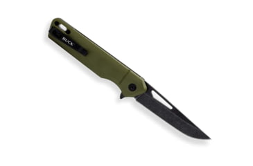 Image of Buck Knives Infusion A/O Folding Knife, 4.63in Closed, 3.25in, 7Cr17MoV, Black Stonewash Modified Tanto Blade, OD Green G10 Handle, 13541