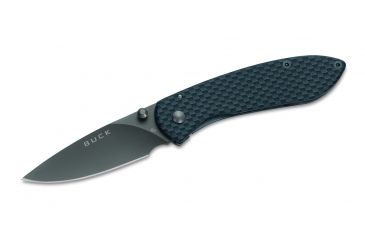 Image of Buck Knives Nobleman Folding Knife, 2.63 in, Steel, Drop Point Blade, Carbon Fiber, Carbon Handle, 0327CFSB/3086
