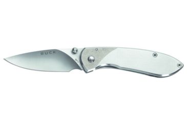 Image of Buck Knives Nobleman Folding Knife, 2.63 in, Steel, Drop Point, Stainless Steel, Steel Handle, 0327SSSB/5834