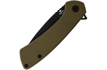 Image of Buck Knives 040 Onset Folding Knife, 3.38 in, 4.38 in Closed, S45VN, Black Cerakote Drop Point Blade, OD Green G10 Handle, 0040GRSB/13425