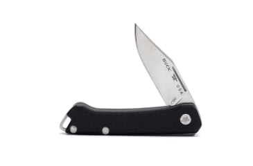 Image of Buck Knives Saunter Folding Knife, 3.75in Closed, 2.38in, 154CM SS, Satin Clip Point Blade, Black Canvas Micarta Handle, 13475