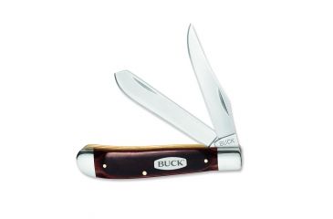 Image of Buck Knives Trapper Folding Knife, Woodgrain Handle w/ Nickel Silver Bolsters, 0382BRS