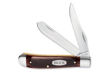 Image of Buck Knives Trapper Folding Knife, Woodgrain Handle w/ Nickel Silver Bolsters, 0382BRS