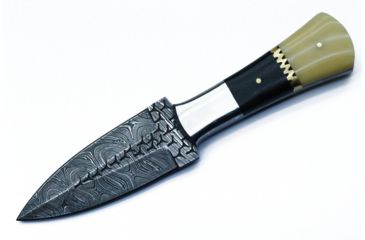 Image of BucknBear Boot Hunter Dagger Fixed Knife, Micarta/Bone Handle, Silver Blade, NSN N BNB15916