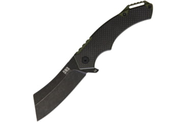 Image of BucknBear Cleaver Framelock Folding Knife, Green, Black stonewash stainless back handle, 42395C