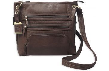 Image of Bulldog Cases &amp; Vaults Large Cross Body Style Purse w/Holster, Chocolate Brown, BDP-039