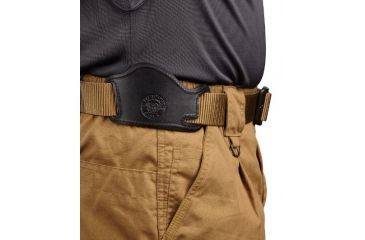 Image of Bulldog Cases &amp; Vaults Lay Flat Leather Belt Slide Holster,Large Frame Autos, Black, Right Hand LF-L