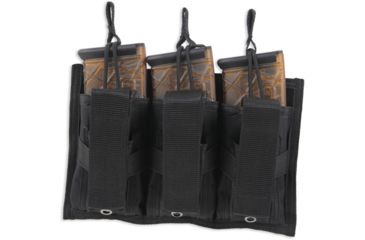 Image of Bulldog Cases &amp; Vaults Tri-Double Molle Mag Pouch, 3 x 30-Round .223/5.56 Rifle, 3 x Pistol, Black, BDT-62