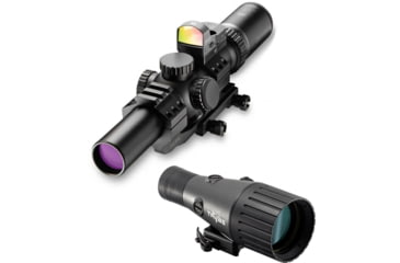 Image of Burris RT-6 1-6x24 mm Rifle Scope, 30mm Tube, Second Focal Plane, Red Ballistic AR 5X Reticle, Matte, Black, w/TRYBE Optics Enhancer Rifle Scope Magnification Quadrupler, 200475-KIT2