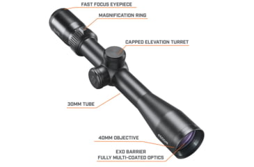 Image of Bushnell 2.5-10x40 Elite 4500 Multi-X Riflescope, 30 mm, Second Focal Plane, Multi-X, 80 MOA, Black, REL2104BS3