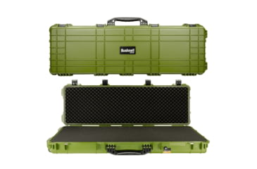 Image of Bushnell 38in Waterproof Roller Hard Rifle Case w/ Foam, Green, Small, BN00013-GRN