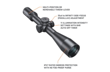 Image of Bushnell Match Pro ED 5-30x56mm Rifle Scope, 34mm Tube, First Focal Plane, MRAD, DM2 Reticle, Black, small, MP53056DMI