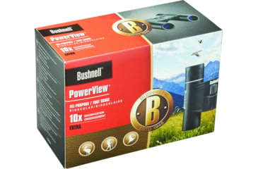Image of Bushnell PowerView 10x25 Roof Prism Compact Binocular, Black, 132516