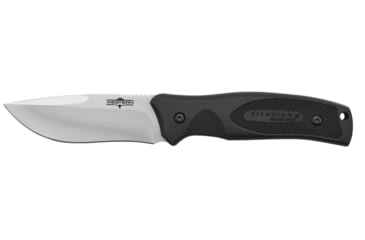 Image of CrossFire Western Black River Fixed Blade Knife, 3.75in, 420 Steel, Drop Point Blade, Black Rubber Handle, 19232