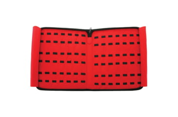 Image of Carry All Knife Pack, 13in X 10.5in X 1in, Holds 42 Folding Knife, Red Felt Interior, Black Synthetic Exterior With Carry Handle, Zipper Closure, Black, PO244 / AC196
