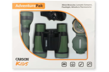 Image of Carson Adventure Pak Binoculars, 5x30mm, Roof Prism, Matte Green, HU-401