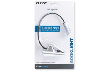 Image of Carson FlexNeck Ultra-Bright Fully Adjustable LED Book Light, Silver, FL-55