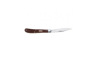 Image of Case 61048 SS Brown Synthetic Barehead Slimline Trapper  Clip Blade Folding Knife, Jigged Brown Synthetic Handle, 4 1/8 00135
