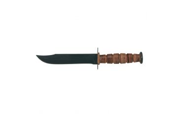 Image of Case Grooved Leather USMC Fixed Blade Knife, 7in, 1095 Carbon Steel, Clip Point, Leather Handle, 00334