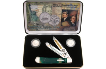 Image of Case Louisiana Purchase Folding Knife, Stainless clip and spey blades, Cats Eye Celluloid handles with nickel silver bol, CAT-LP/CE