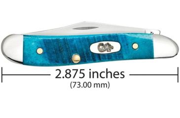 Image of Case Caribbean Blue Bone - Sawcut Jig Peanut Folding Knive, Surgical Steel Clip and Pen Blades, Caribbean Blue Bone Handle, 2.875in Closed, 25596