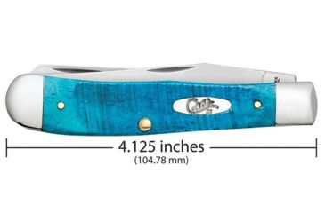 Image of Case Caribbean Blue Bone - Sawcut Jig Trapper Folding Knive, Surgical Steel Clip and Spey Blades, Caribbean Blue Bone Handle, 4.125in Closed, 25592